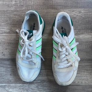 Adidas athletic shoes.